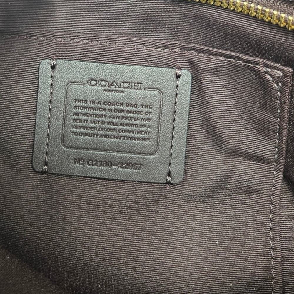 Coach Mini City Zip Tote Dark Brown Leather Minimalist Classic Career Top Handle - Picture 2 of 6